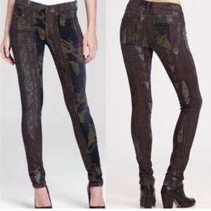 CITIZENS OF HUMANITY Avedon low rise skinny leg abstract print denim jeans